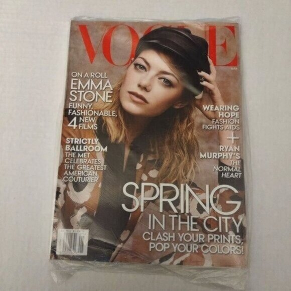 VOGUE MAGAZINE-MAY 2014-"EMMA STONE"-VINTAGE-NEW-STILL IN PLASTIC WRAP - Picture 1 of 2